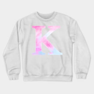 The Letter K Blue and Pink Design Crewneck Sweatshirt